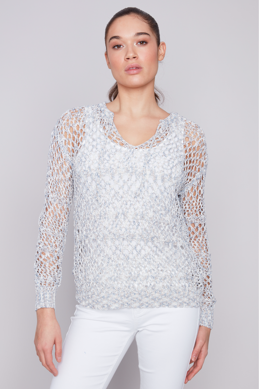 Longsleeve Crochet Top with Cord