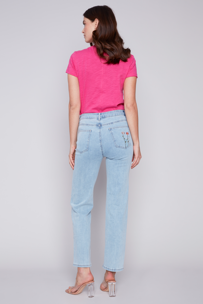 Floral Embroidered Jean