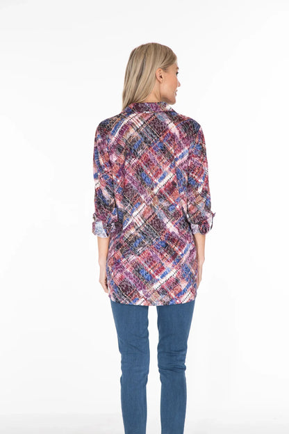 Plaid Knit Blouse