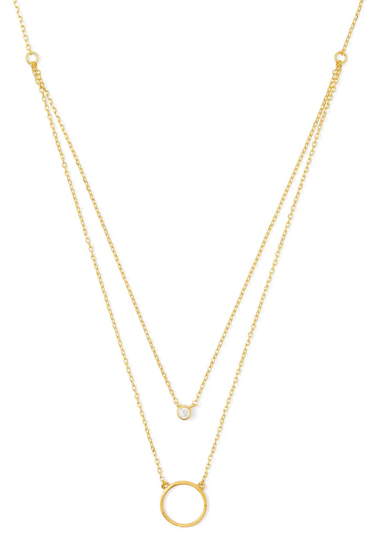 Double Appeal Circle & CZ Necklace