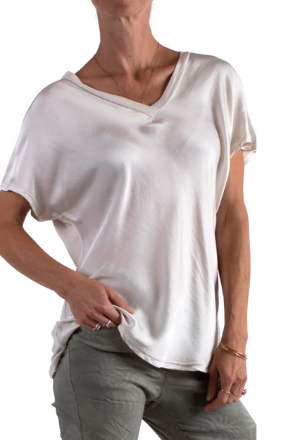 Satin V-Neck Top