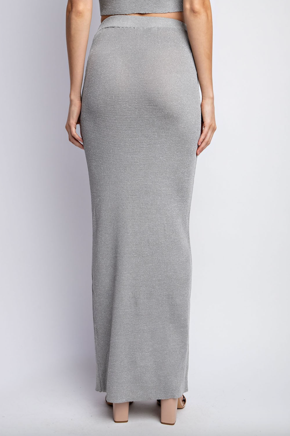 Metallic Yarn Maxi Skirt