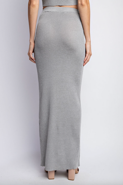 Metallic Yarn Maxi Skirt