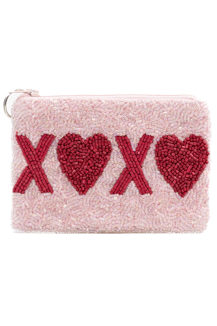 XOXO Beaded Coin Purse