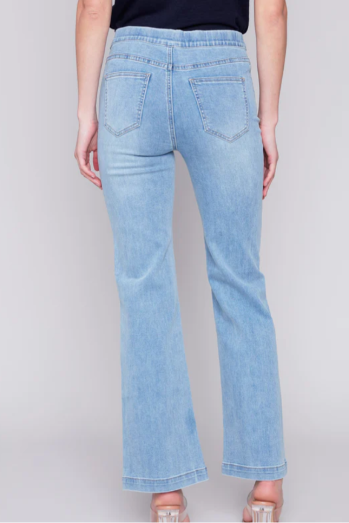 Flare Jeans with Decorative Buttons