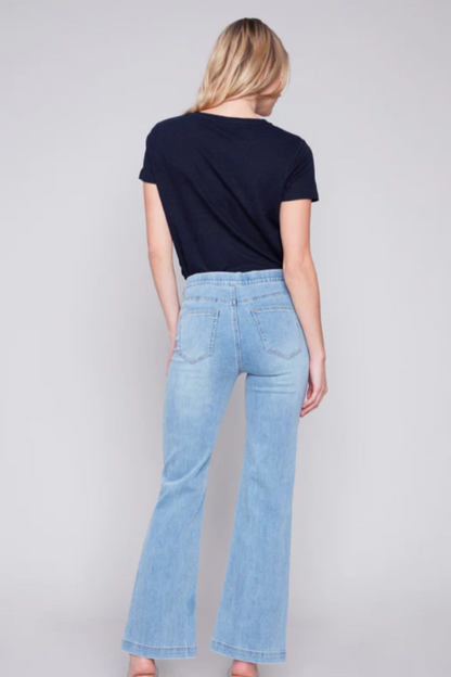 Flare Jeans with Decorative Buttons