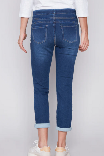 Knit Denim Jogger Pants