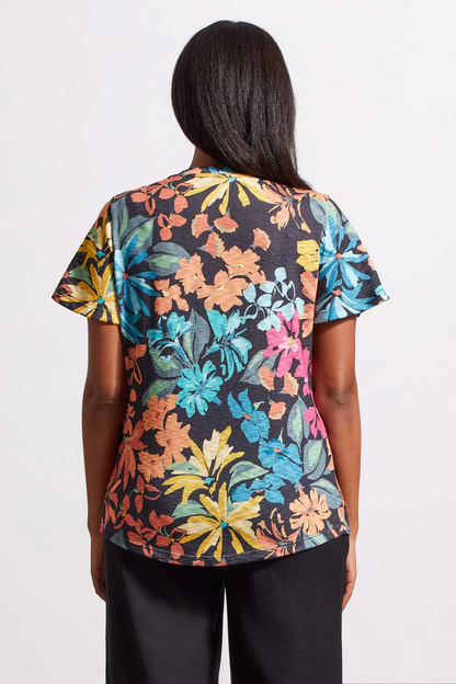 PRINTED U-NECK TOP