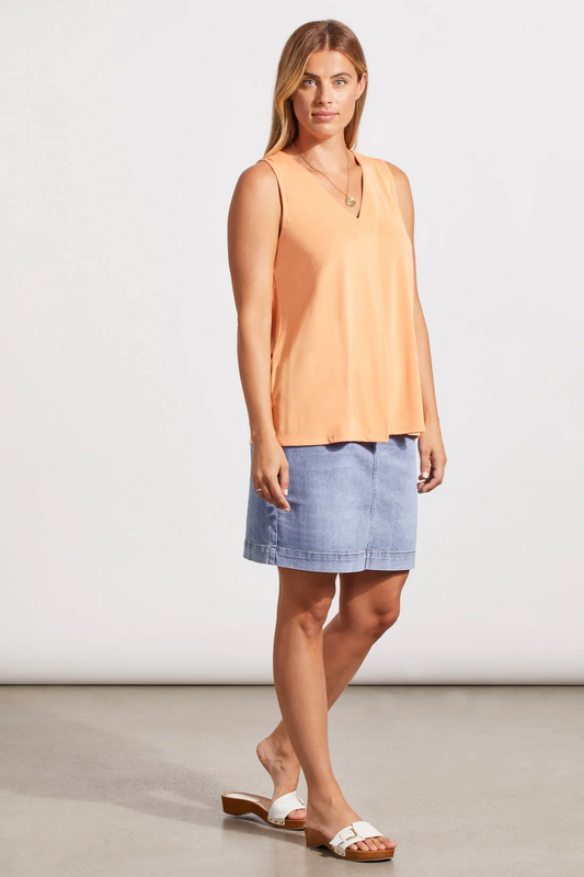 PLEATED SLEEVELESS MODAL TOP
