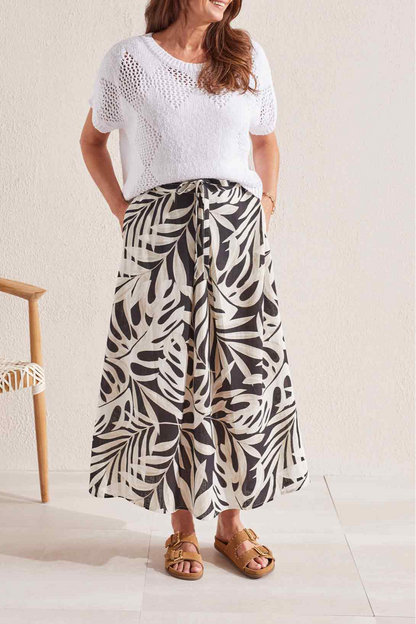 Pull on skirt with front pleat