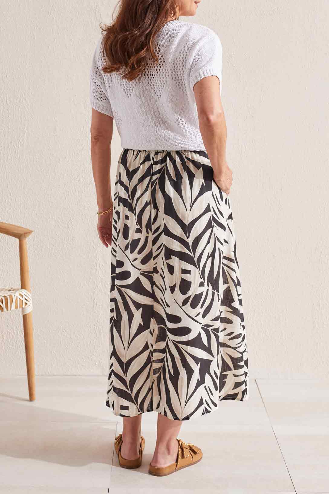 Pull on skirt with front pleat