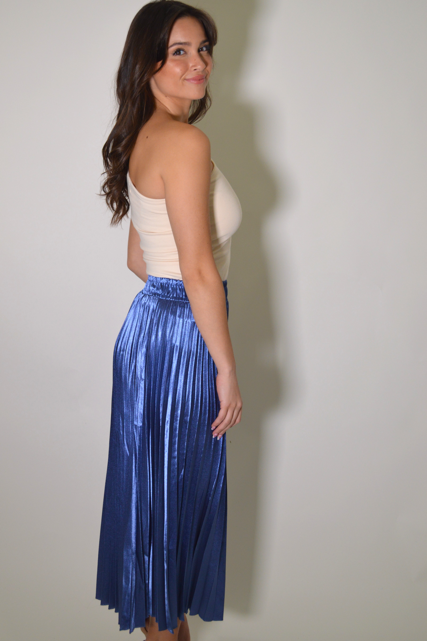 Satin Pleated Skirt