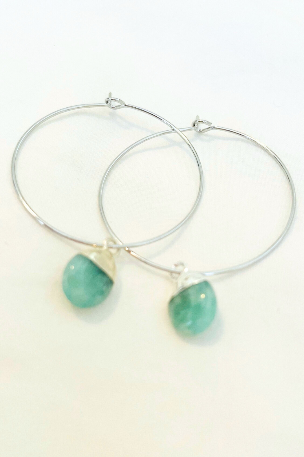 1" Mini Hoops- Smooth Tumble Electroplated Gems