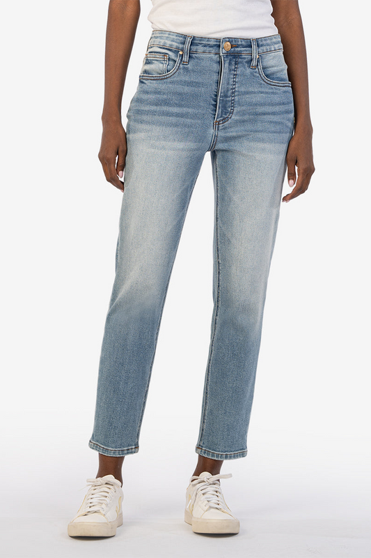 Rachael High Rise Mom Jean- Coherently Medium Wash