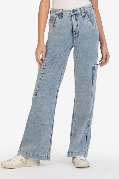 Jodi High Rise Fab Ab Wide Leg Carpenter Jean- Diverted Wash