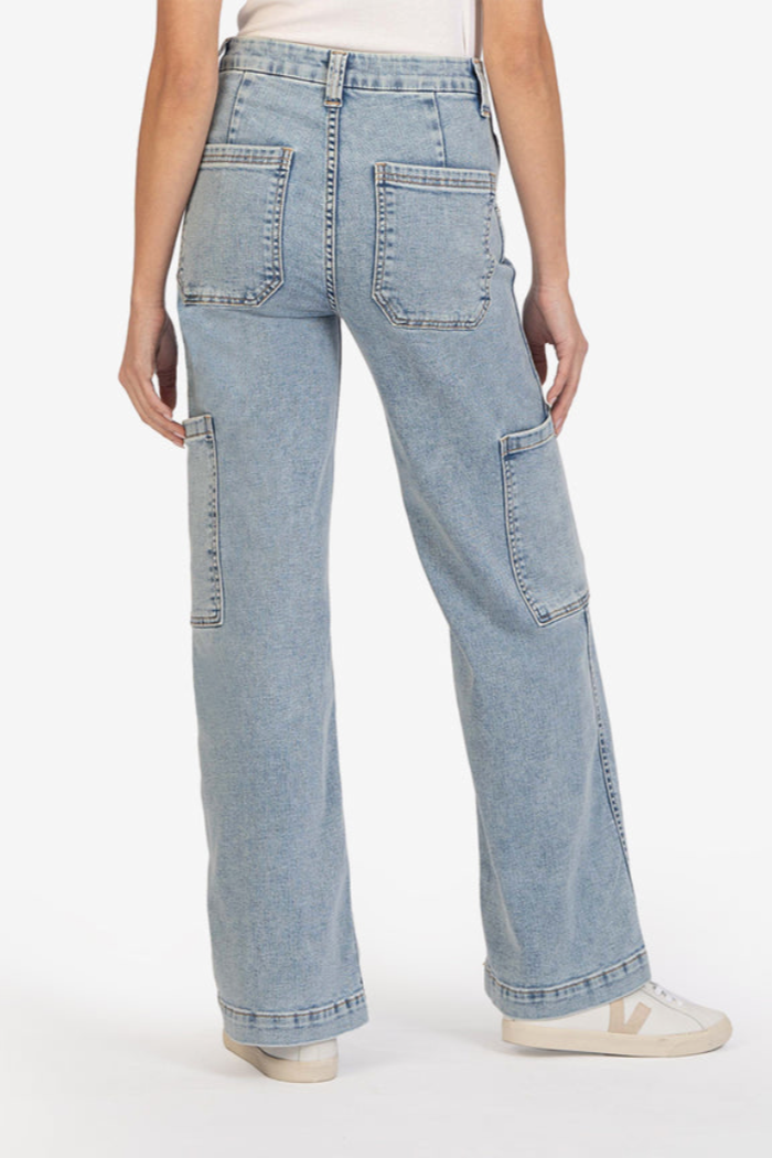 Jodi High Rise Fab Ab Wide Leg Carpenter Jean- Diverted Wash