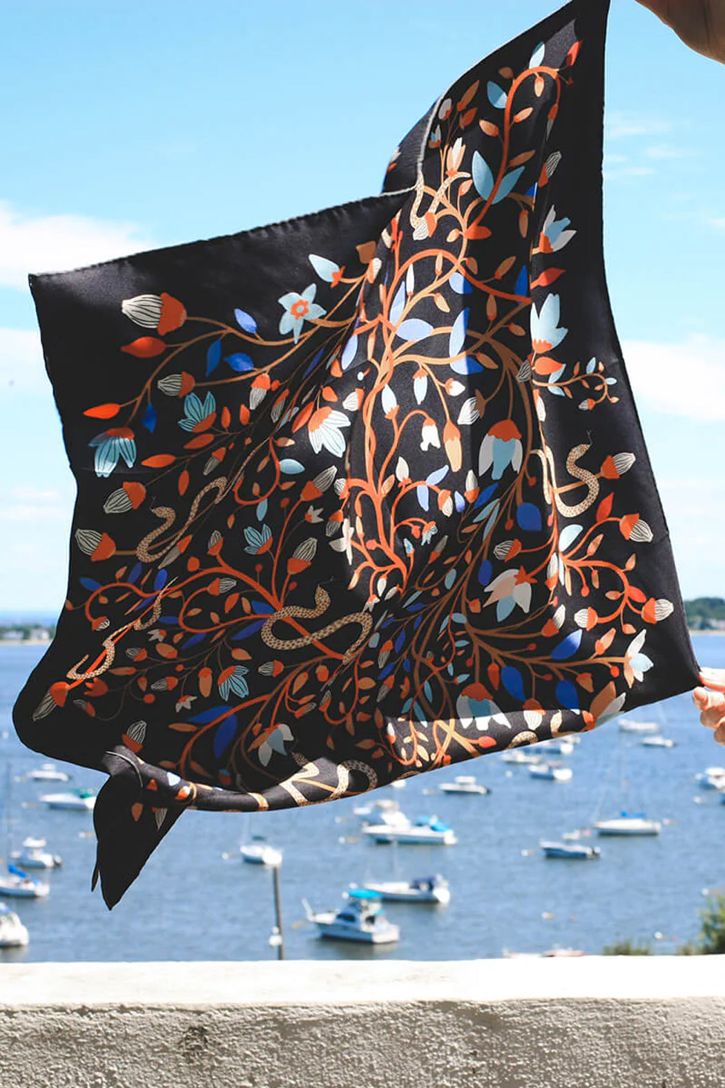 Double Sided Silk Scarf 25” x 25”