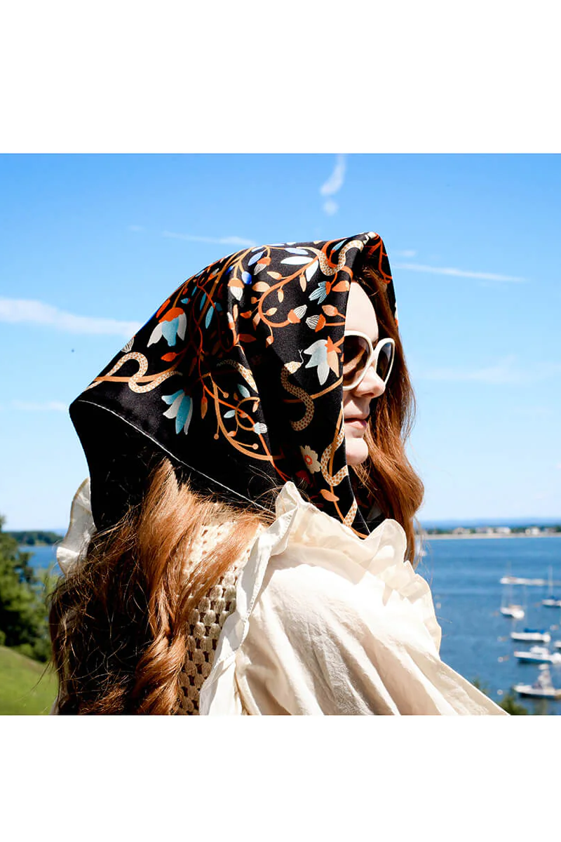 Double Sided Silk Scarf 25” x 25”