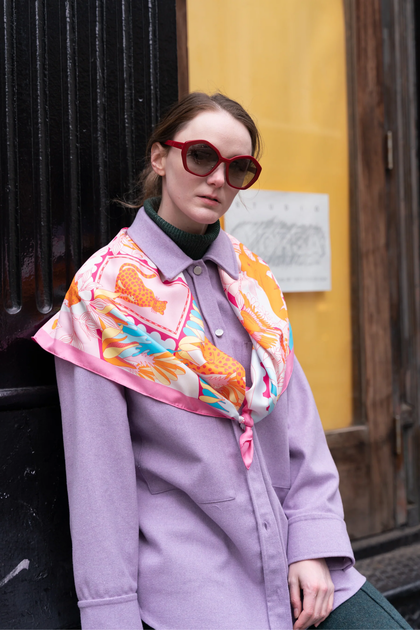 Double Sided Silk Scarf 35x35