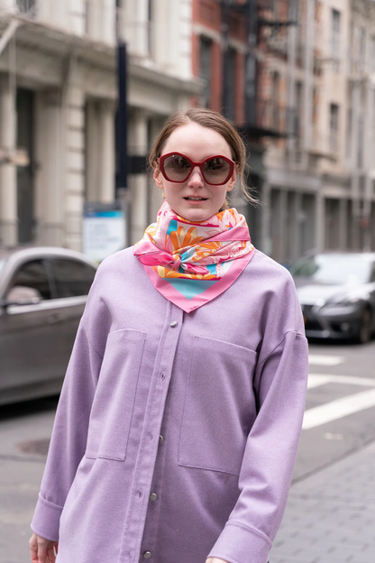 Double Sided Silk Scarf 35x35