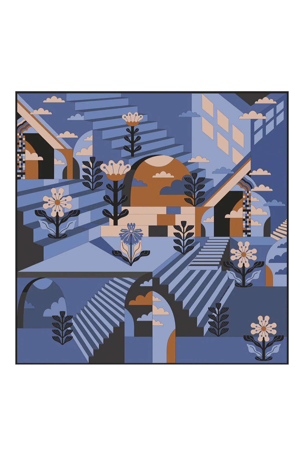 Double Sided Silk Scarves 35” x 35”