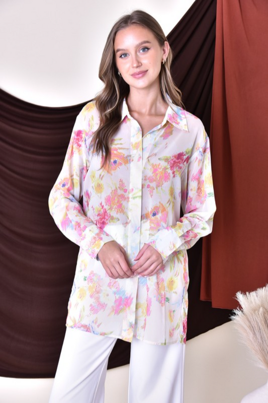 Printed Organza Shirt