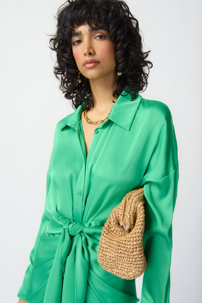 Satin Shirt Dress
