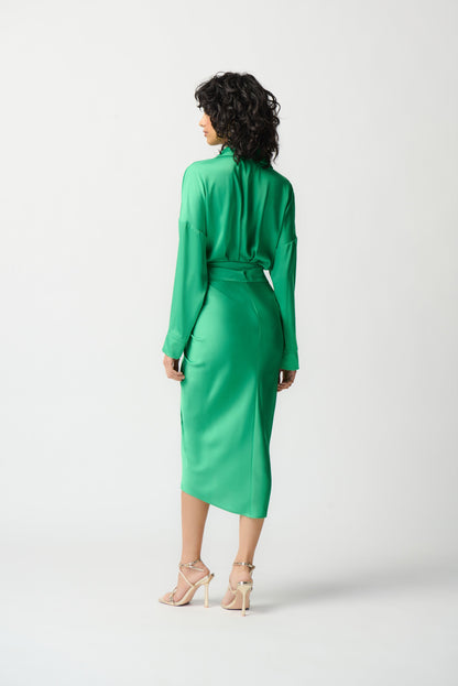 Satin Shirt Dress