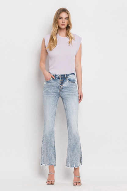 High Rise Side Slit Jeans