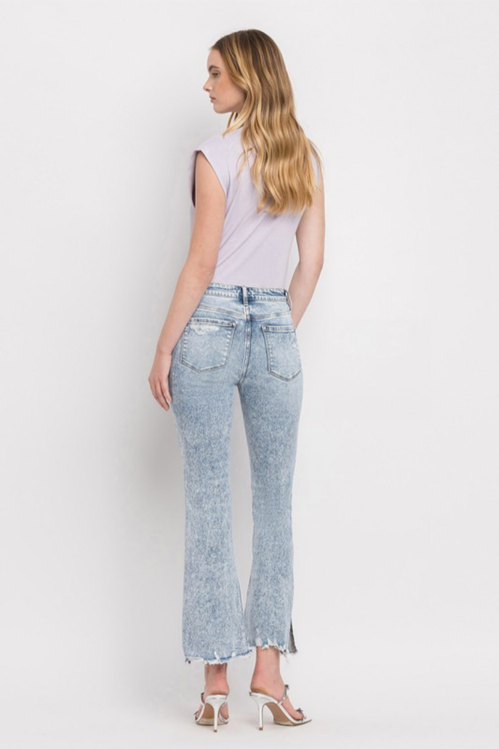 High Rise Side Slit Jeans