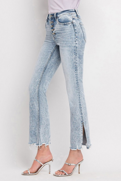 High Rise Side Slit Jeans