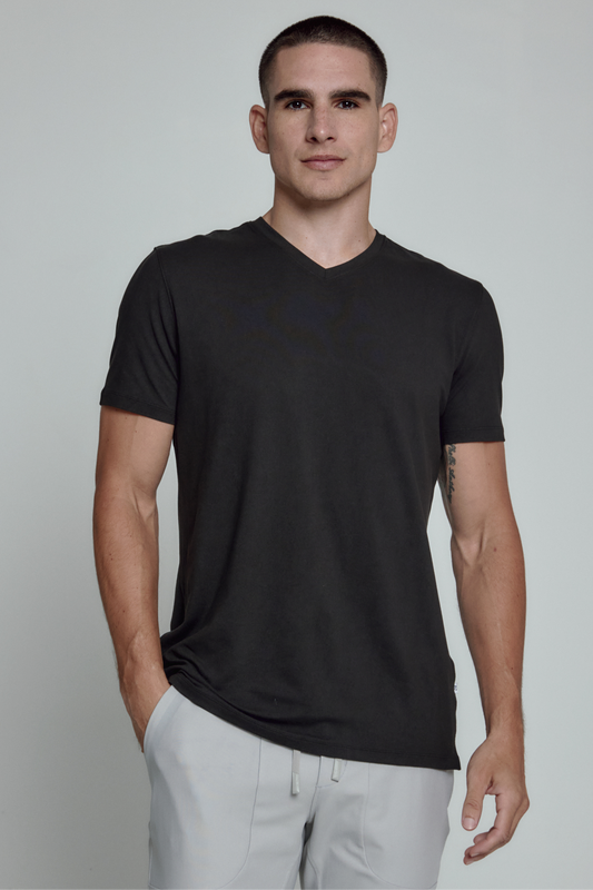 Core V-Neck Tee- Black