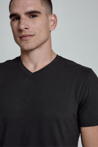 Core V-Neck Tee- Black