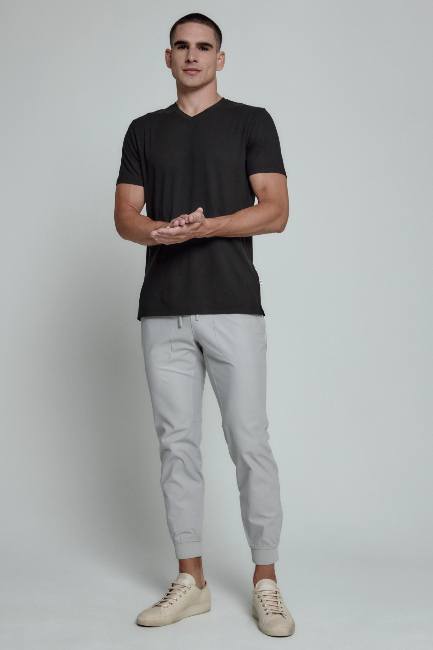 Core V-Neck Tee- Black