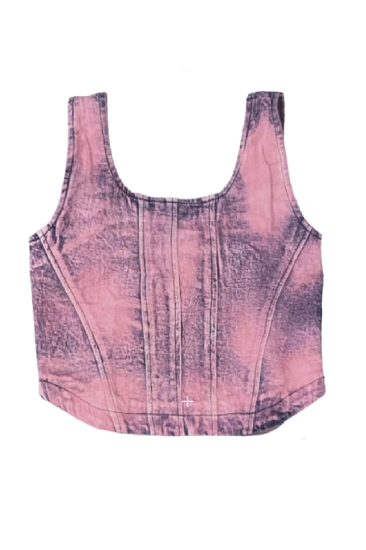 Lavender Dip Dye Denim Bustier