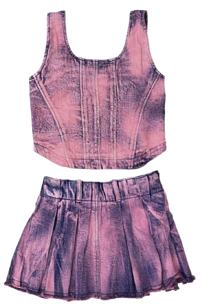 Lavender Dip Dye Denim Bustier