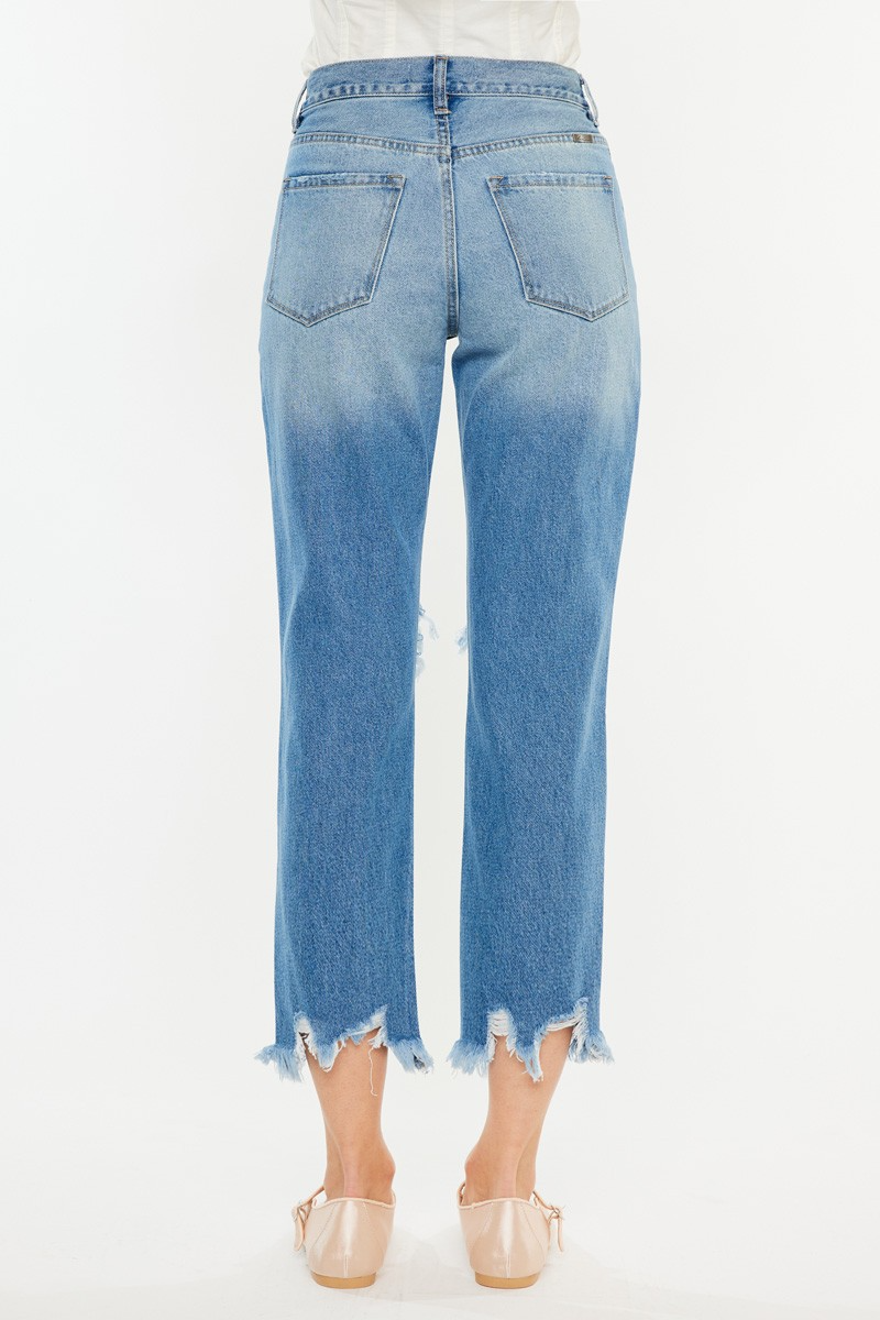 High-Rise Distressed Mom Jean