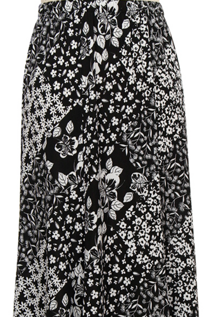 Pull on print skirt