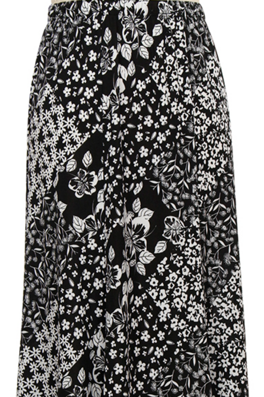 Pull on print skirt