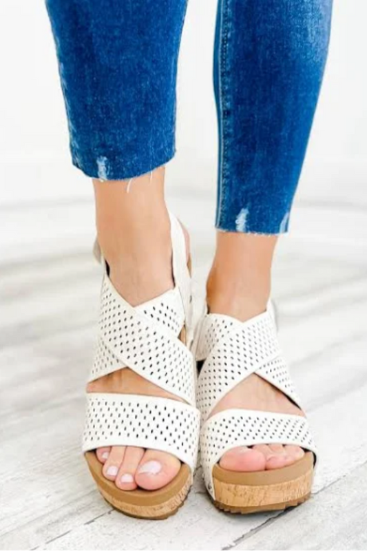 Corkys Guilty Pleasure Ivory Snake Wedge