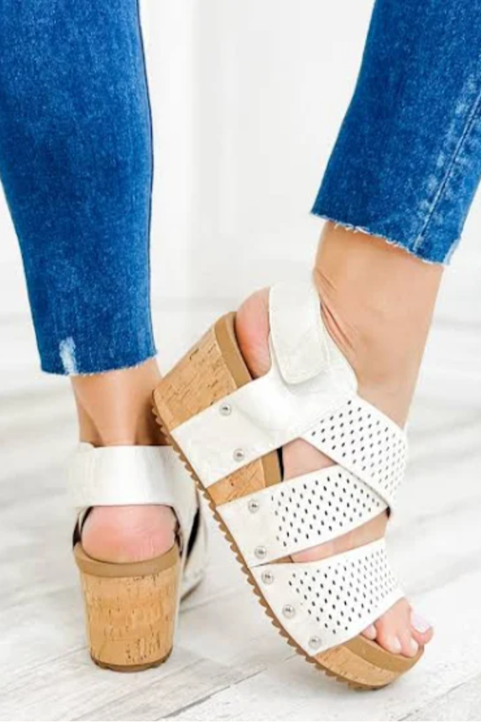 Corkys Guilty Pleasure Ivory Snake Wedge
