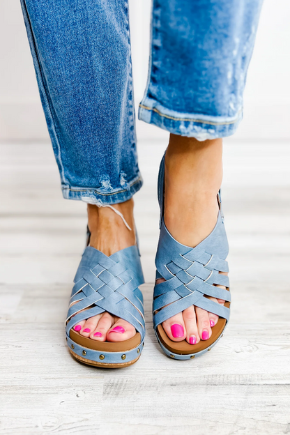 Corkys Dream Weaver Wedges Light Blue