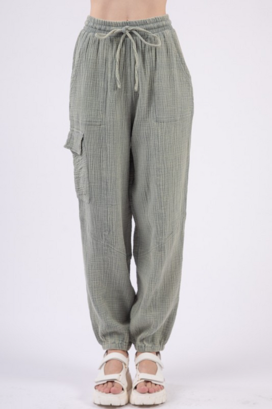 Crinkle Gauze Pants