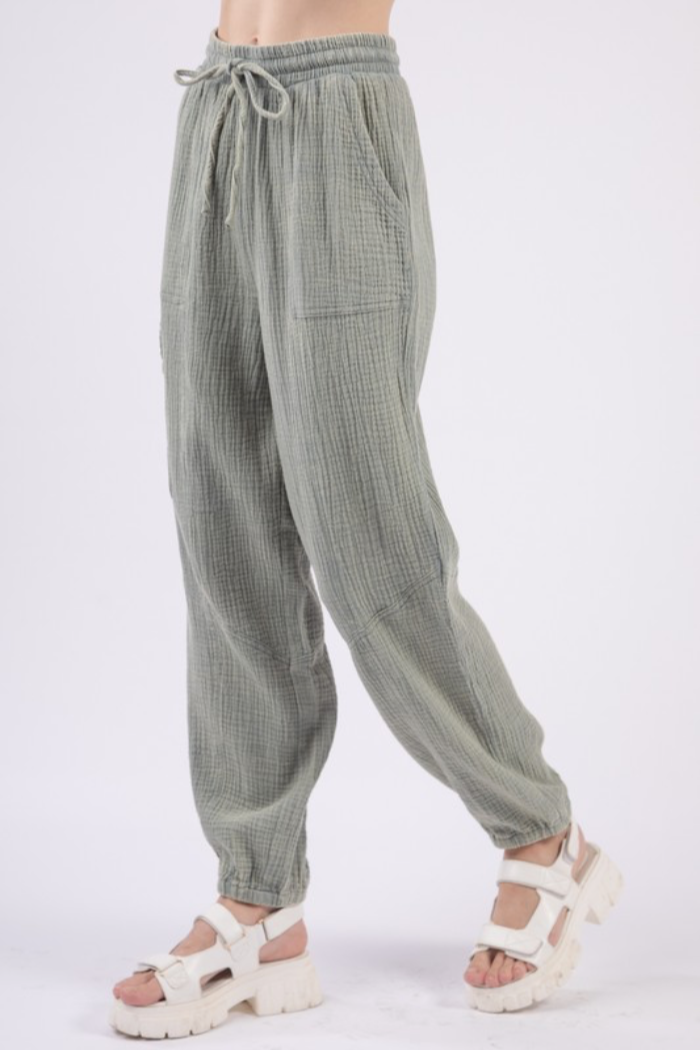Crinkle Gauze Pants