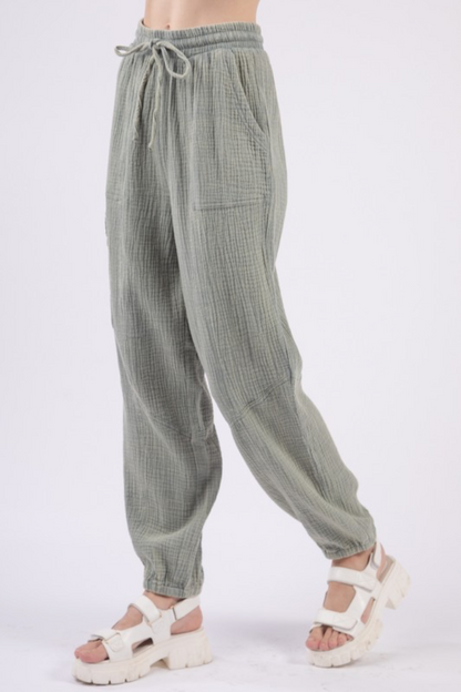 Crinkle Gauze Pants