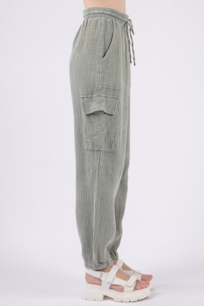Crinkle Gauze Pants