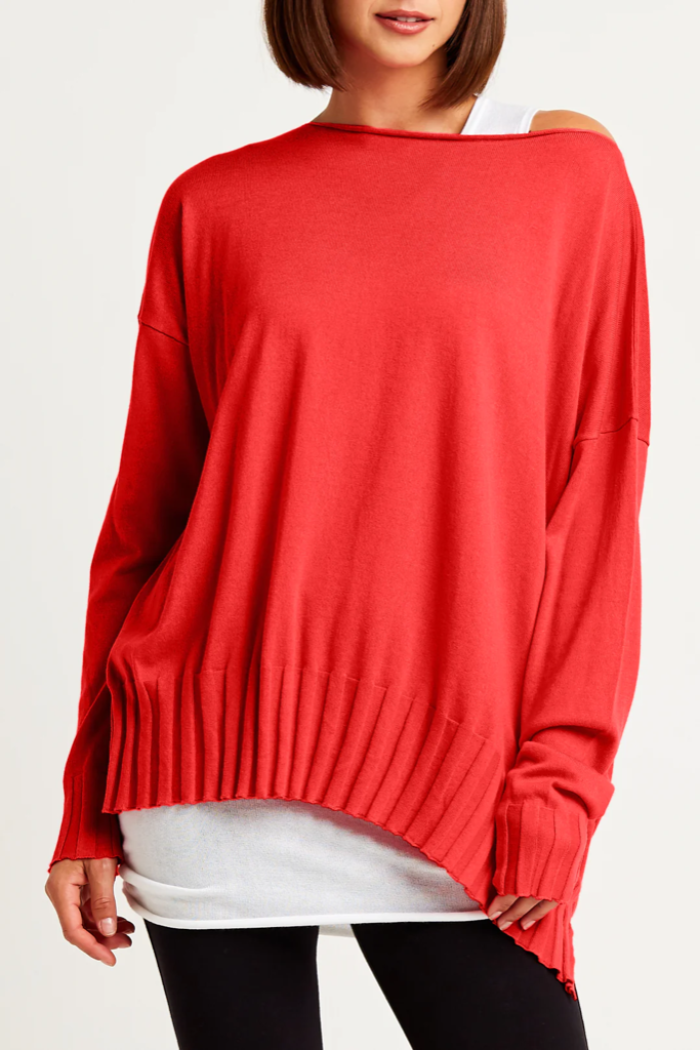 RIBBED BOATNECK