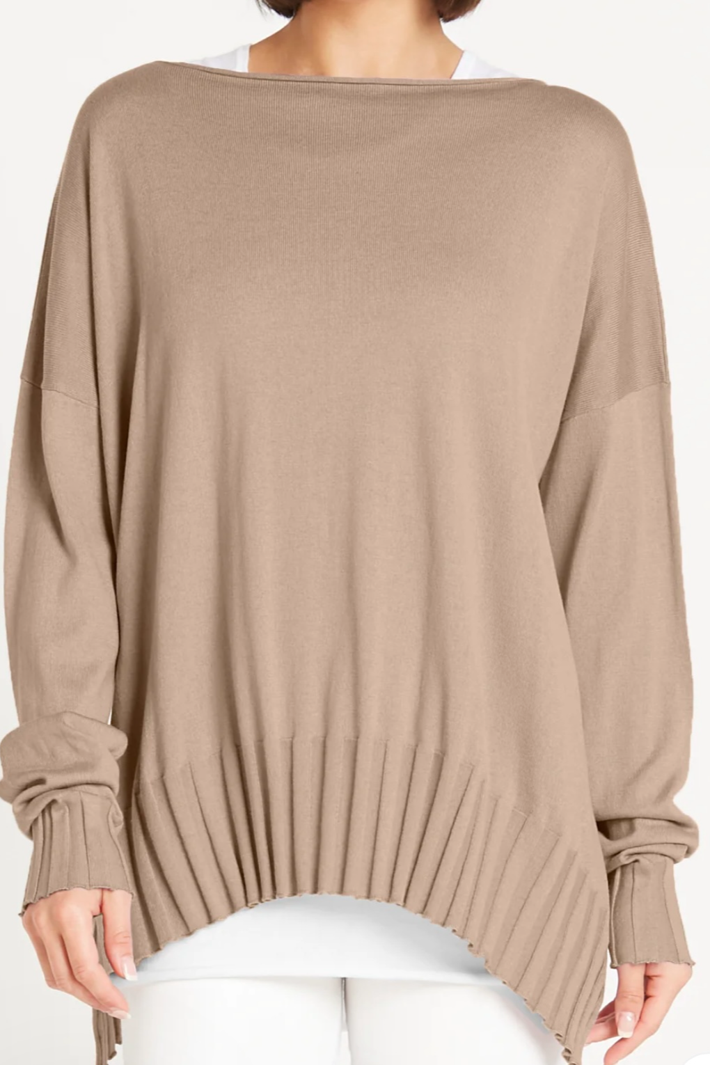 RIBBED BOATNECK