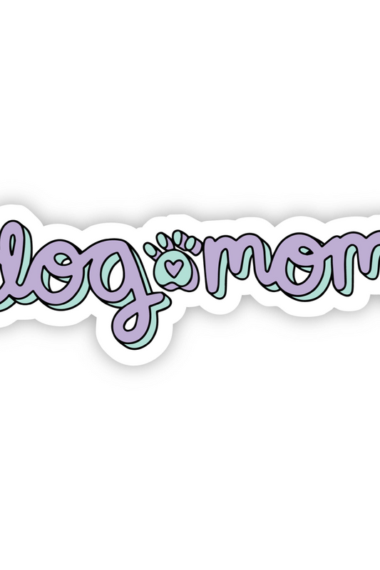 Dog Mom Purple Lettering Sticker