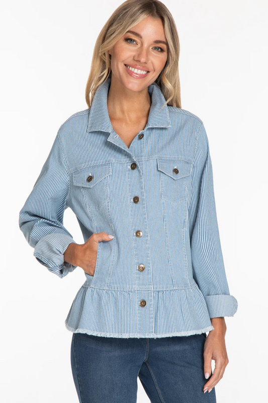 Railroad Stripe Denim Jacket